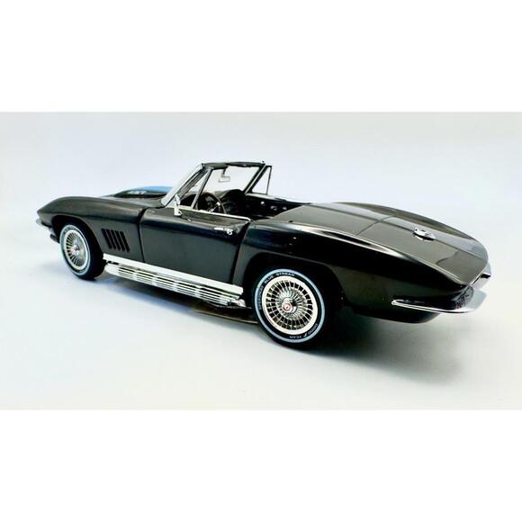 Miniature Franklin Mint 1/24 - Chevrolet Corvette 1967 Noire (sans Boîte)